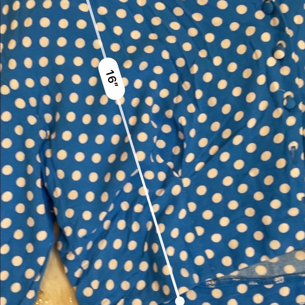 Zara blue polka dot button down blouse - Picture 5 of 5
